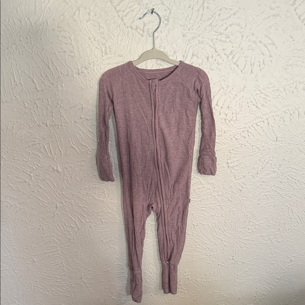 Little Sleepies 12-18 Months Mauve Ribbed Zippy